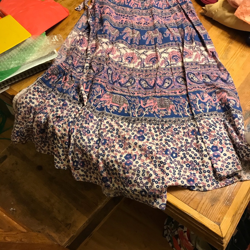 Long flowy wrap skirt